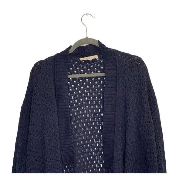 Ann Taylor LOFT Open Front Knit Cardigan cotton sz  L long sleeve - Picture 4 of 8